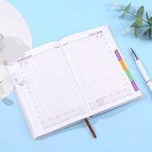 1pc 2026 Planner, 365 Days Daily Organizer, English/Spanish/Portuguese Time Management Notebook, 312 Pages High-Quality Faux Leather Cover, Multi-Color Design, Monthly & Weekly Layout, Compact Portable Size, Suitable For Time Management & Goal Tracking - Multicolor - View 4