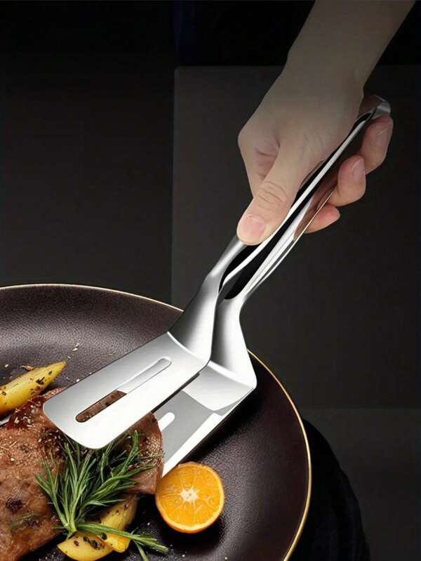 1 Pc Stainless Steel Multi-Functional Frying Clip For Steak, Fish, Meat, AndTNoodles -Ideal For Barbecues And Baking - Easy To Use And Durable