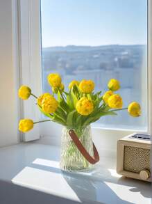3 piezas de tulipanes artificiales de tacto real, de alta calidad, muy populares en Arabia Saudita, para decoración de hoteles, oficinas, hogares, ramos de boda, decoración de mesas de comedor, Día de San Valentín, regalo