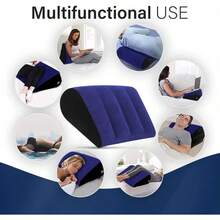 Almohada de cuña inflable para viaje, almohada Lumbar ligera de soporte para piernas, cojín de postura para Yoga, posicionadores corporales, almohada de Camping - 1 bomba de PC - Ver 3
