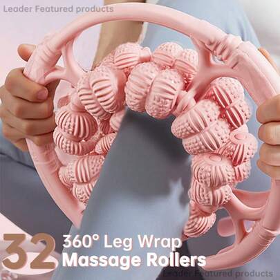 32-Rollen Massagerolle, Anti-Cellulite Massagegerät, Körper- und Bein-Schlankheitsrolle, Yoga-Trainingsgerät, umarmender Pilates Muskel-Entspannungsrolle Fitness-Zubehör