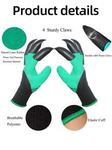 A Pair Garden Gloves With Claws - Perfect For Digging, Planting, Weeding, Seeding - Protects Nails And Fingers - Essential Gardening Supplies And Tools(Some Parts May Be Random)