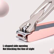 1pc Hollow Stainless Steel Nail Clipper With Anti-Splash Function And Nail Debris Collection Design, Available In 3 Sizes And Colors, Home Manicure Tool
