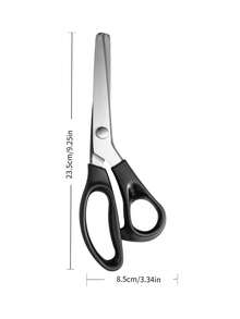 1 pieza Tijeras de sierra triangulares de dentado ondulado, tijeras de bordado hechas a mano, tijeras para cortar tela - Negro - Ver 3