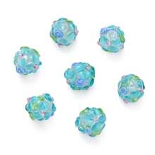 3pcs Floral Glass Beads - With 3D Flower Surface, DIY Jewelry Making Accessories, Suitable For Bracelets, Necklaces, Earrings, Keychains, Phone Straps, And Craft Projects
