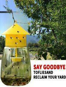 Farm Fly Traps For Multiple Use, Hanging Cage Nets For Hunting Horse Flies, Containers With Sealing Devices, More Effective Fly Catching, Suitable For Camping, Gardens And Home Yards; Fly Traps, Restaurant Fly Traps, Reusable Fly Traps - Multicolor - View 2