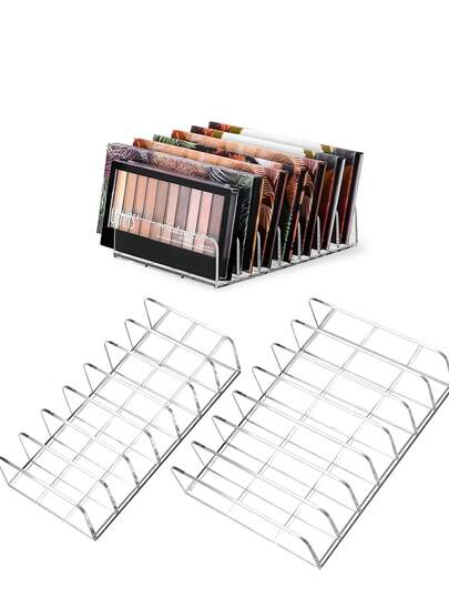 2 قطعة صندوق تخزين ظلال العيون المكياج الاكريليك ، صندوق عرض 7 فتحات ، مجموعة 2 قطعة ، حامل عرض مستحضرات التجميل ، مناسب لأطقم ظلال العيون ، الأقراص المدمجة ، أغطية الهواتف ، الأقنعة ، صندوق تخزين مستحضرات التجميل الشفاف