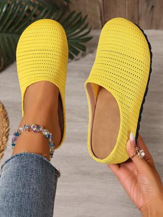 透气增高运动鞋，内部增高设计，行走舒适，新款透气增高休闲一脚蹬鞋，女士纯色布鞋，适合婚礼、派对、户外和室内