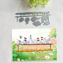ChickenCoop Metal Cutting Dies, DIY Scrapbooking Album And Embossing Stencil, Greeting Card Making Tool, Card Paper Cutting Crafts ,Gift Card Making Template Die Cuts