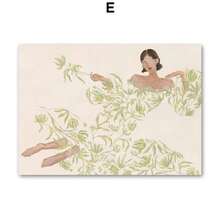 1PC Khung tùy chọn Hiện đại Boho Trừu tượng Cô gái Bình hoa Cocktail Lá Hoa Nghệ thuật treo tường Tranh vải Áp phích và Bản in Ảnh treo tường để trang trí phòng khách - Nhiều màu - Xem 62