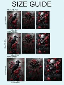 3 件复古乌鸦、玫瑰、骷髅、鲜血、复古哥特式美学艺术油画海报、卧室墙壁艺术、客厅墙壁装饰、餐厅墙壁装饰、厨房装饰、书房、走廊、宿舍装饰、送给朋友的理想礼物、墙壁艺术、墙壁装饰、家居装饰、房间装饰帆布画、海报、可选框架 - 彩色 - 查看 9
