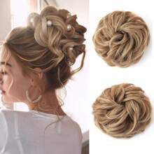 Synthetic Messy Bun Hair Pieces, Curly Wavy Bun Hair Band, Suitable For Women's High Bun Ponytail Hair Pieces