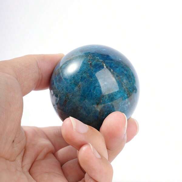 1pc Natural Apatite Crystal Polished Sphere For Home Decoration