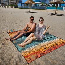 Alfombra de playa bohemia, de secado rápido, impermeable y a prueba de humedad, esterilla para picnic al aire libre, manta de camping