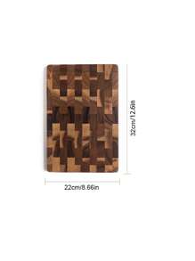 1 pieza Tabla de cortar reversible de madera de acacia, imprescindible en la cocina, tabla de cortar de madera natural saludable con asas, tabla de cortar de madera duradera para carne, verduras y frutas, regalo de cocina