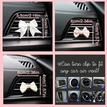 珍珠蝴蝶结通风夹，水钻汽车空气清新剂扩散器，女士室内装饰配件珍珠心