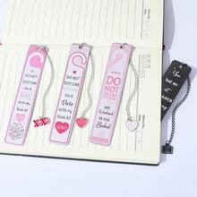 New Love Rose Design Stainless Steel Bookmark, Creative Book Boyfriend Reading Accessories, Perfect Gift For Your Lover, Valentine's Day Birthday Gift, Reading Accessories, Daily Office Supplies, Learning Stationery - Multicolor - View 9