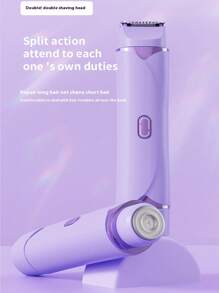 2-In-1 Bikini Trimmer For Women - Painless Electric Razors For Silk Skin,Cordless Body Shaver For Trip,Replaceable Lady Facial Razor, Waterproof&Easy Cleaning,200mAh