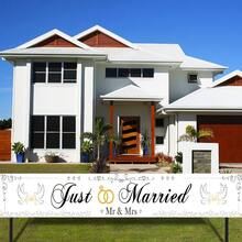 1pc Wedding Banner Just Married Banner Love Wedding Decoration Garland Wedding Gifts For Couple Wedding Anniversary Party Banner For Indoor Outdoor Garden - Multicolor - View 8