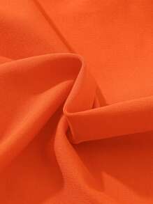 Set de 2 piezas para niñas: Camiseta sin hombros naranja casual y shorts con estampado colorido con moño, apropiado para fiesta, tiempo libre, vacaciones, hogar y exterior, verano