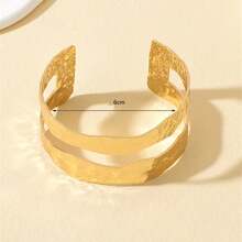 1pc Fashionable Minimalist Metallic Sea Star Linked Adjustable Bangle Bracelet For Women