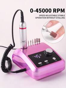 LIMEGIRL 45,000 RPM Electric Nail Drill, Nail Drill Set, Electric Nail File, Professional Grade, Suitable For Acrylic Nails, Gel Nails, Manicure, Pedicure Polishing, Home And Salon Use, With Foot Pedal - Black - View 2