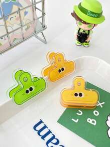 1/3/5pcs Cute Cartoon Big Eye Acrylic Clips, Waterproof Food Storage Bag Sealer, Durable Organizer Clips For Notes, Exams, Office Documents, Books, Kitchen Accessories