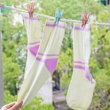 Pinzas de ropa de plástico de gran resistencia con diseño a prueba de viento para tender la ropa, clips para toallas en la lavandería, y para la cesta de almacenamiento - Multicolor - Ver 4
