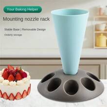 1 pieza Soporte de rack para bolsas de tuberías de varios colores (negro/rojo/gris/azul/todo amarillo), organizador de herramientas de cocina y repostería para boquillas, soporte de exhibición para bolsas de tubería y boquillas