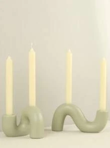 1 peça de suporte de vela de cerâmica romântico estilo minimalista europeu, adequado para suporte de vela de mesa de jantar decorativo, perfeito para presentes de Halloween, Natal e Ano Novo, material cerâmico, instalação de mesa