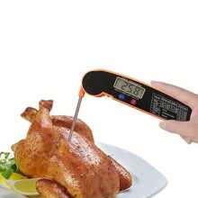 1 pièce Thermomètres Thermomètre de cuisine numérique multifonctionnel pour aliments, thermomètre pliable pour grillades, barbecue, lait, eau, café (Orange)