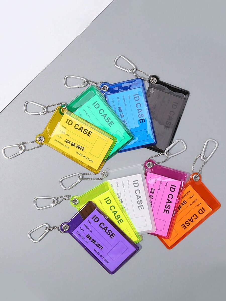 1 pieza Soporte transparente para tarjeta de autobús, protector de tarjeta de identificación/tarjeta de crédito, accesorio antiperder para mochila (tarjeta no incluida) para billetera de mujer, mini billetera, monedero, llavero de tarjetero