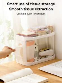 1Pc Multifunctional Display Rack, Double-Layer Desktop Shelf, Rectangle Desktop Organizer, Cup Holder, Shelf Decor Items, Beauty Storage, Flower Display Suitable For Cosmetics, Jewelry, Succulents And Desserts