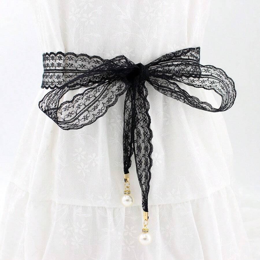 Y2K Style Lace Waist Rope. Asymetryczny wzór paska, wybawienie dla osób o niskim wzroście, które chcą wyglądać na wyższe