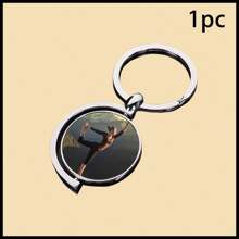 Customizable Rotating Double-Sided Round Photo Keychain, Zinc Alloy Material, Perfect For Christmas Gift, Family, Friends, And Pets
