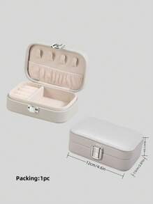 1pc Portable Minimalist Jewelry Organizer Box, Leather Travel Small Accessories Case For Earrings, Necklaces, Rings For Women Storage Organizer Travel Essentials Back To School
