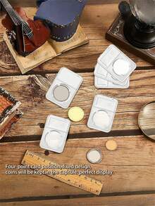 1/10Pcs Transparent Plastic Coin Holder Professional Coin Display Slab Grade Coins Storage Case Organizater Case - Multicolor - View 5