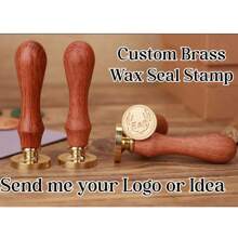 1 Stück individuelle Wachssiegel Stempel mit Griff für Hochzeitseinladungen, personalisierter Geschenk-Wachssiegel-Stempel-Set mit Initialen, individueller Logostempel, Wachssiegel-Set