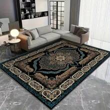 25th Anniversary New Edition Large Area Rug, Personalized Dark Vintage Pattern, Bohemian Style, Crafted With High-Density Knitting, Featuring Slip-Resistant, Fade-Resistant, And Abrasion-Resistant Surface, Non-Slip Granulated Backing For Enhanced Traction.