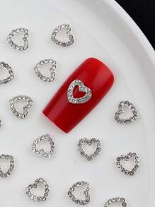 Set di 30 pezzi di charms per unghie in argento, set bulk con charms a forma di stella, charms in lega simpatici e luccicanti, charms 3D Y2K per unghie con strass, accessori per la arte di unghie