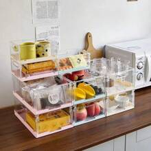 Foldable Storage Basket Stackable Storage Box Acrylic Desktop Miscellaneous Item Box Organizer Makeup Boxes Organizer Jewelry Basket Organizer