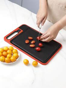 1pc Small/Large Reversible Multifunctional Cutting Board, PP Aluminum Alloy Kitchen Cutting Board, Stainless Steel Chopping Board, Kitchenware For Cutting Fruits & Meats, Outdoor Cutting Board