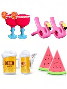 2pcs Portable Summer Beach Towel Clamps, Large Plastic Clothing Hanger Clips, Cute Animal Design Beach Chair Windproof Towel Clips - Multicolor - View 12