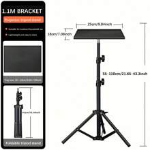 Universal Projector Tripod With Tray, Extendable Aluminum Alloy Stand, Height Adjustable, Suitable For HY300, HY320, HY320mim And Various Projectors, Cameras, Phones, Tablets, Laptops