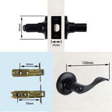 1 paquete de pomos de puerta interior color negro mate, manijas de puerta con estilo de onda, cerraduras de privacidad para baños y habitaciones, pomos de puerta de dormitorio y baño de uso pesado sin llave.