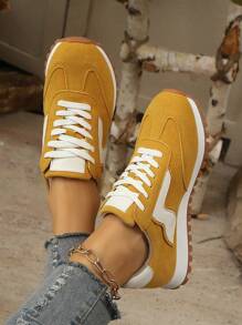 scarpi sportivi casual da allenamento con suola spessa nuove per il 2025, scarpe sportive unisex retrò traspiranti e versatili, adatte per uso casual quotidiano, blocchi di colore, modelli accoppiati in colori uniti, casual, preppy, business, sportivi, da ufficio, palestra, all'aperto, feste,stringate, per tutte le stagioni