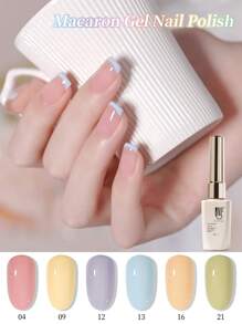 RS NAIL Esmalte de uñas en gel tipo macaron de RSNAIL, colores pastel y brillantes para primavera y verano. Esmalte en gel de colores dulces y caramelo para manicura salon DIY en casa, regalo para mujeres