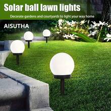 AISUTHA 3 LED Solar Courtyard Light Balls, Designed For Outdoor Use In Gardens With Ground Plugs, No Need For Wires, Easy To Use, Automatically Charging In Sunlight, And Lighting Up At Night (With Warm And White Light) - Multicolor - View 2