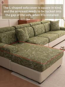 1 件四季通用全包沙发套通用套装，带三座和一张大号防滑弹力套垫，现代简约风格 L 型防滑沙发保护套，客厅 1/2/3/4 座沙发套 - 綠色 - 查看 10