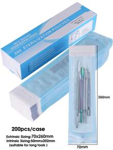 200pcs/Box 5 Sizes Sterilization Bags, Disposable Disinfection Bags, Cleaning Bags, Suitable For Steel Nail Art Tools And Accessories - Multicolor - View 12